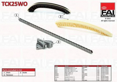 FAI AUTOPARTS tck25wo -  Комплект цепи привода распредвала